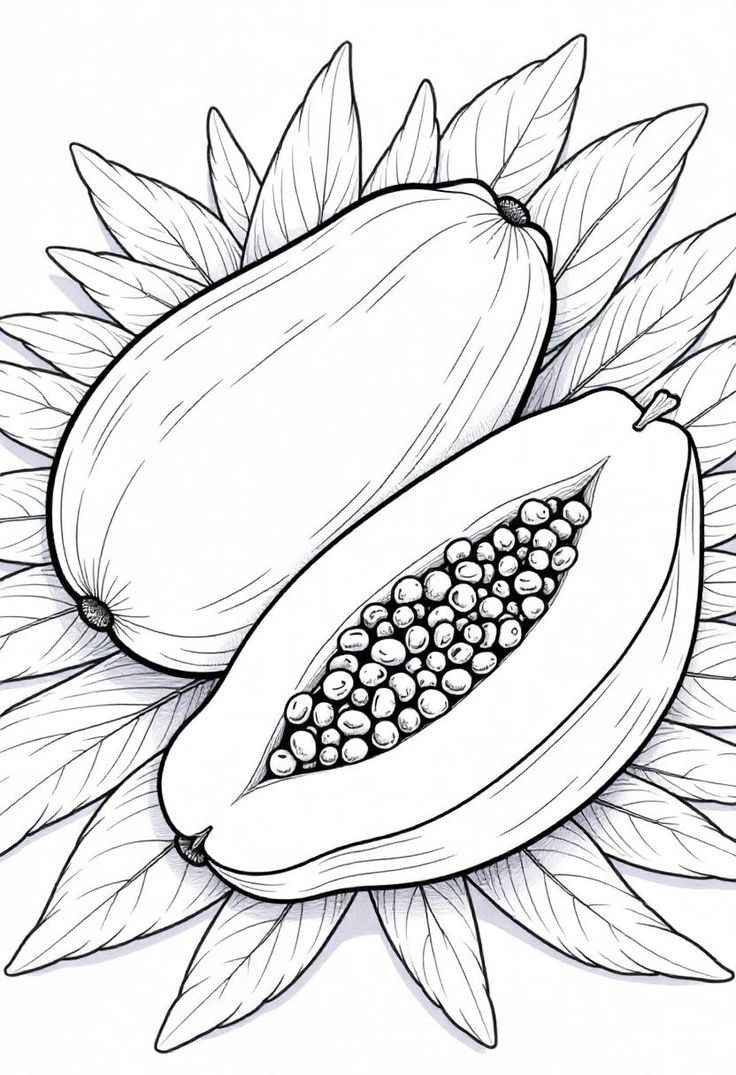 Desenho de Mamão Desenho Colorir Imprimir 05