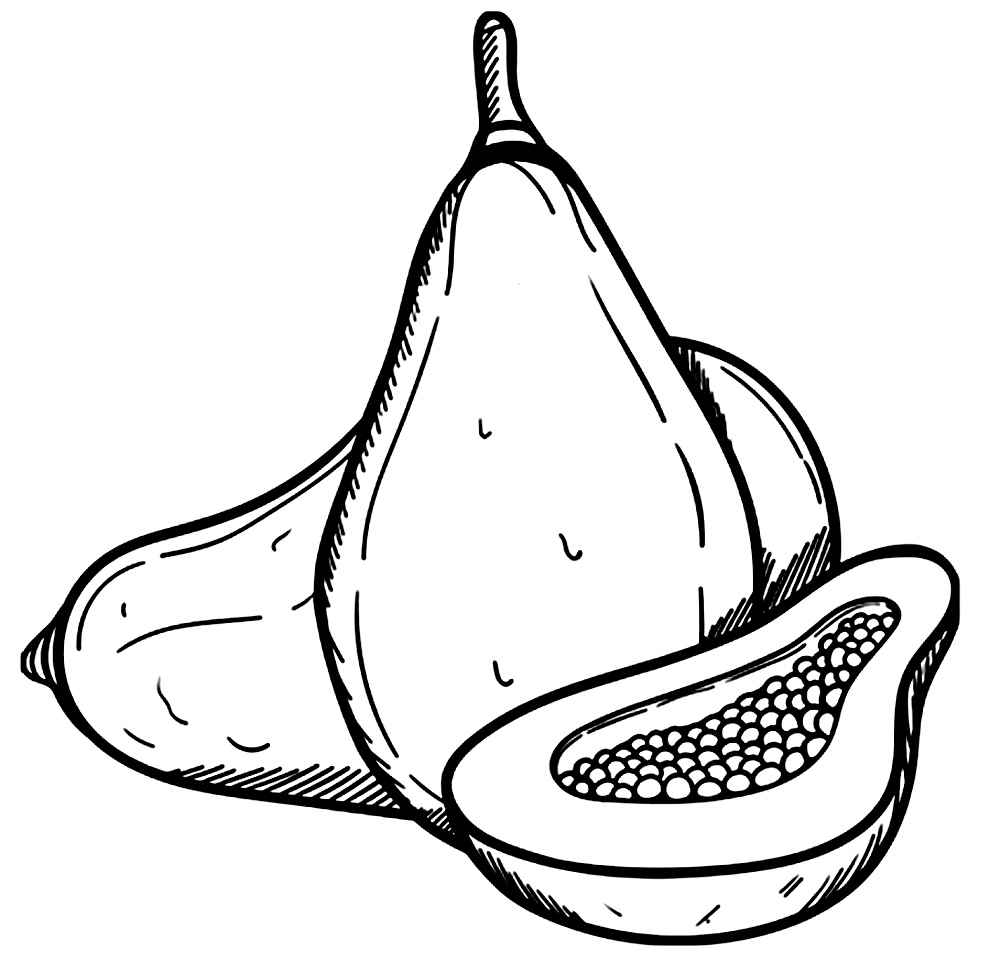 Desenho de Mamão Desenho Colorir Imprimir 08