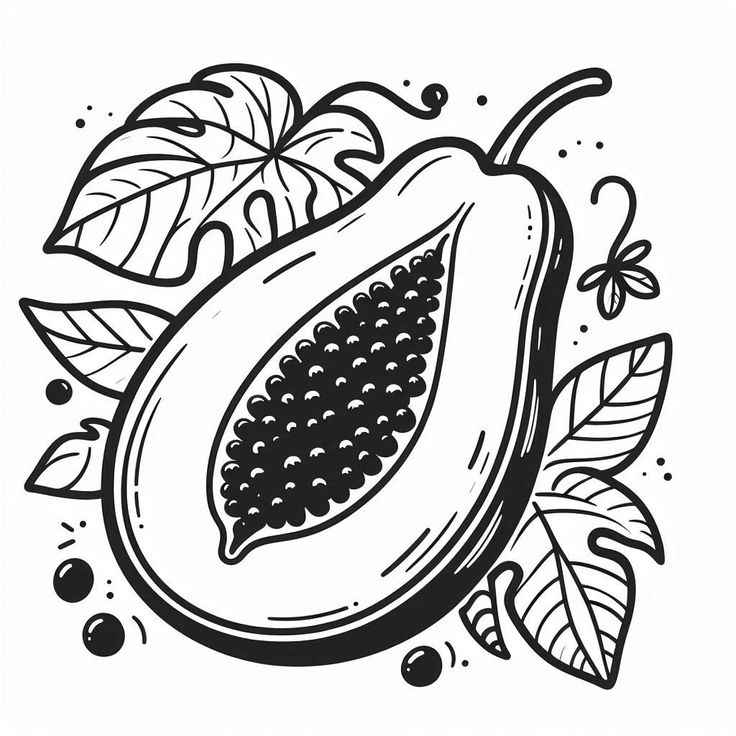 Desenho de Mamão Desenho Colorir Imprimir 12