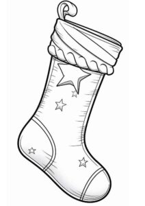 Desenho de Meia De Natal Desenho Colorir Imprimir 02