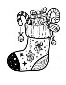 Desenho de Meia De Natal Desenho Colorir Imprimir 05