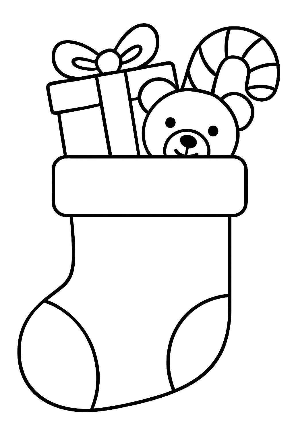 Desenho de Meia De Natal Desenho Colorir Imprimir 08