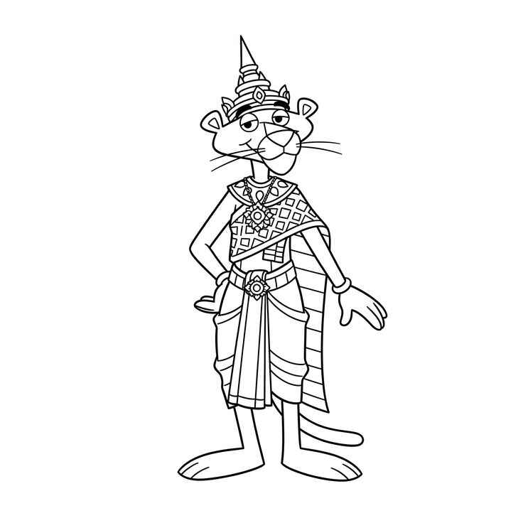 Desenho de Pantera Cor De Rosa Desenho Colorir Imprimir 01