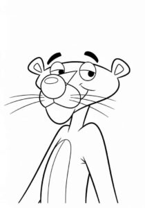 Desenho de Pantera Cor De Rosa Desenho Colorir Imprimir 02