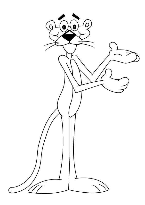 Desenho de Pantera Cor De Rosa Desenho Colorir Imprimir 04