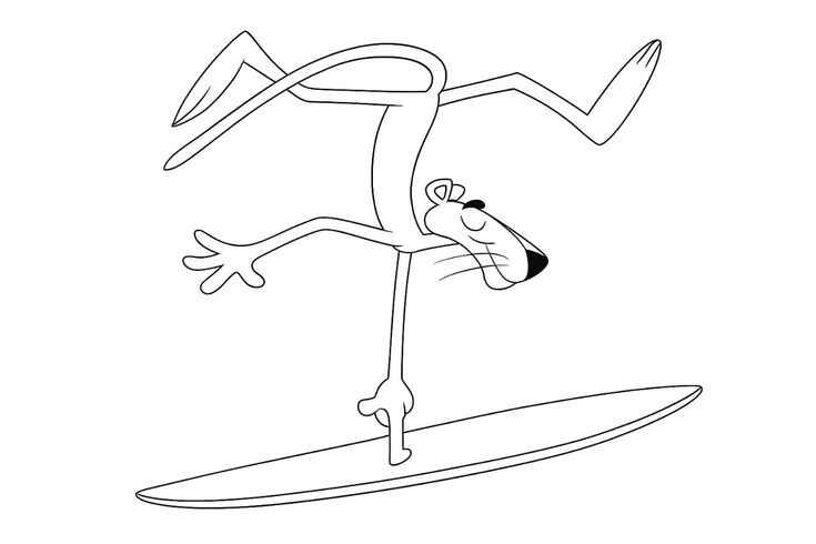 Desenho de Pantera Cor De Rosa Desenho Colorir Imprimir 05