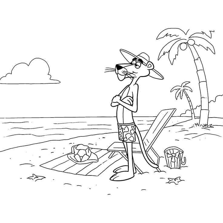 Desenho de Pantera Cor De Rosa Desenho Colorir Imprimir 06