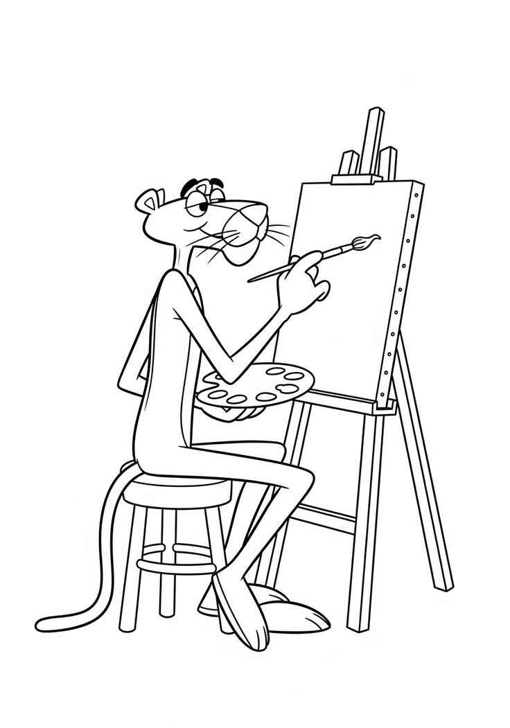 Desenho de Pantera Cor De Rosa Desenho Colorir Imprimir 11