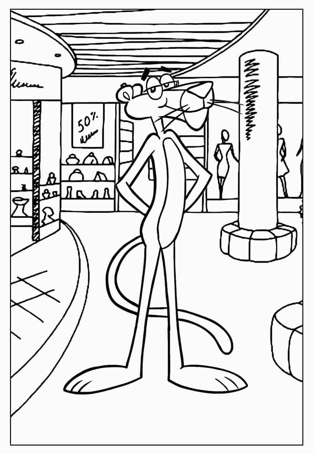 Desenho de Pantera Cor De Rosa Desenho Colorir Imprimir 33