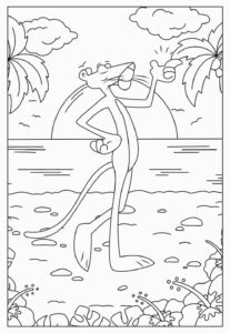 Desenho de Pantera Cor De Rosa Desenho Colorir Imprimir 37