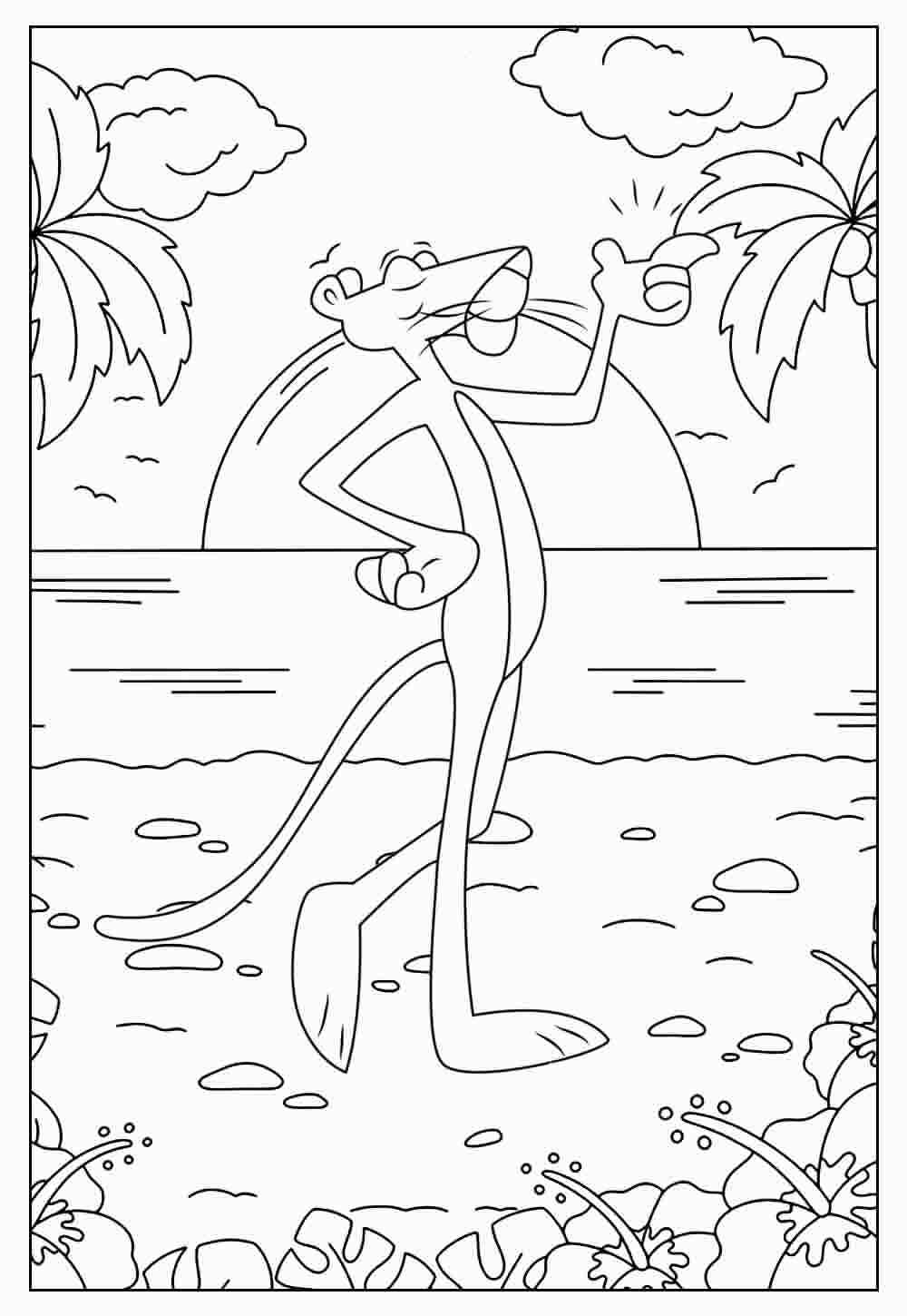 Desenho de Pantera Cor De Rosa Desenho Colorir Imprimir 37