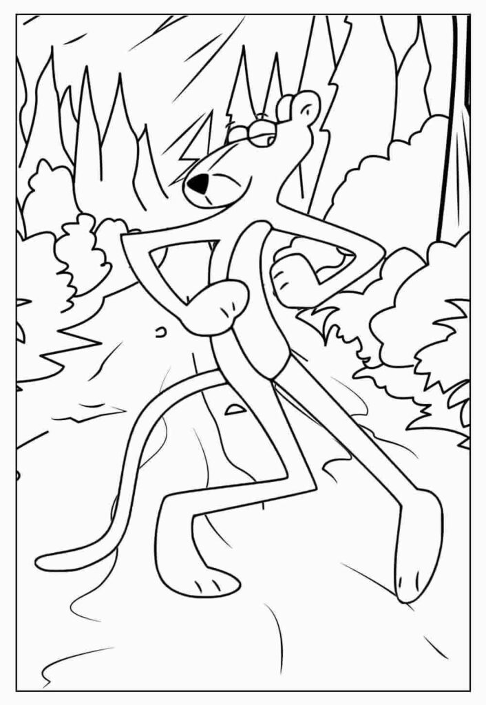 Desenhos da Pantera Cor de Rosa para Imprimir e Colorir