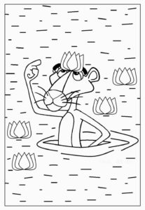 Desenho de Pantera Cor De Rosa Desenho Colorir Imprimir 45