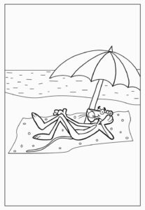 Desenho de Pantera Cor De Rosa Desenho Colorir Imprimir 46