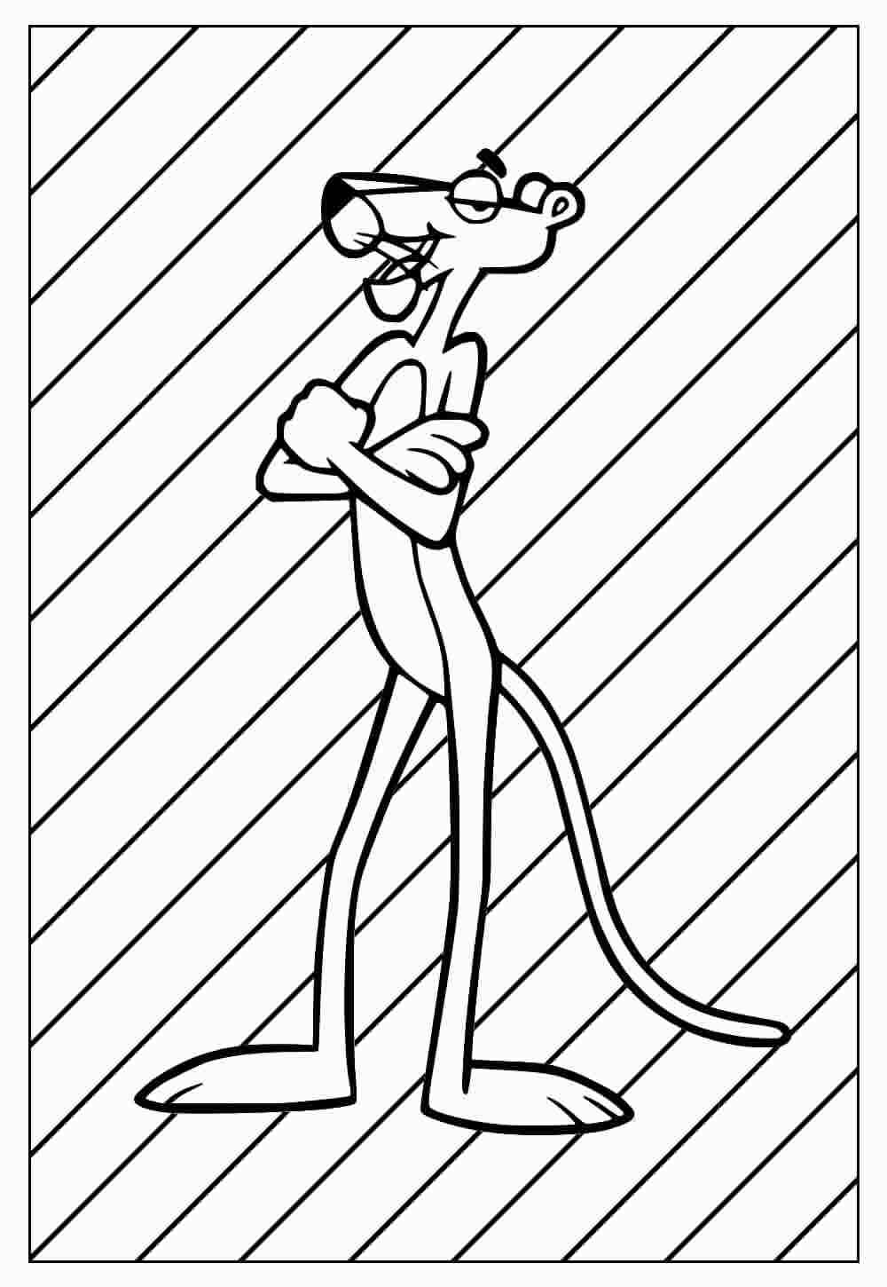 Desenho de Pantera Cor De Rosa Desenho Colorir Imprimir 47