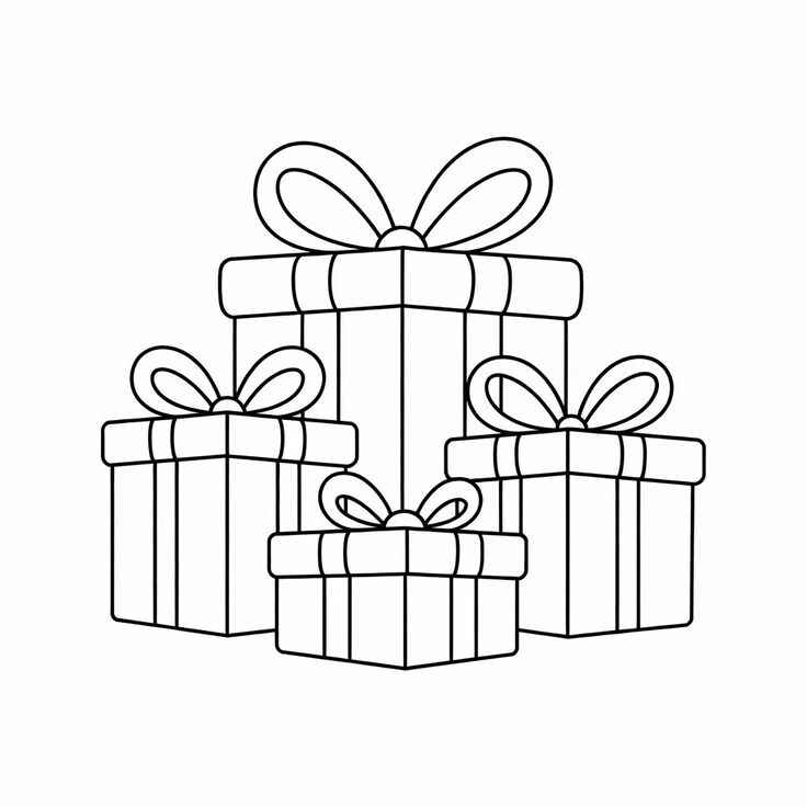 Desenho de Presentes De Natal Desenho Colorir Imprimir 01