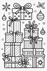 Desenho de Presentes De Natal Desenho Colorir Imprimir 09