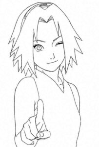 Desenho de Sakura Haruno Desenho Colorir Imprimir 01