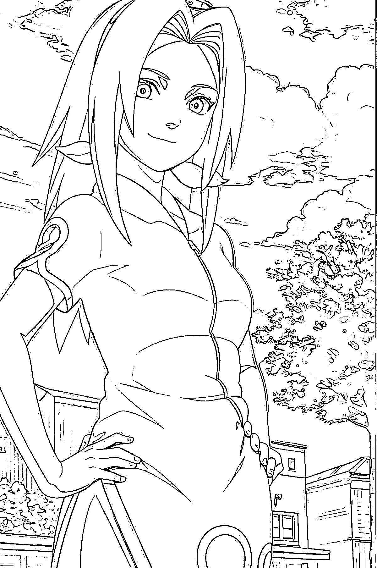 Desenho de Sakura Haruno Desenho Colorir Imprimir 05