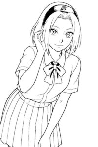 Desenho de Sakura Haruno Desenho Colorir Imprimir 11