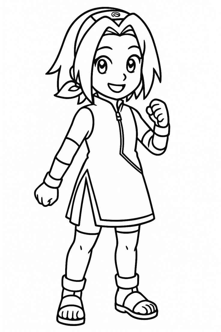 Desenho de Sakura Haruno Desenho Colorir Imprimir 12