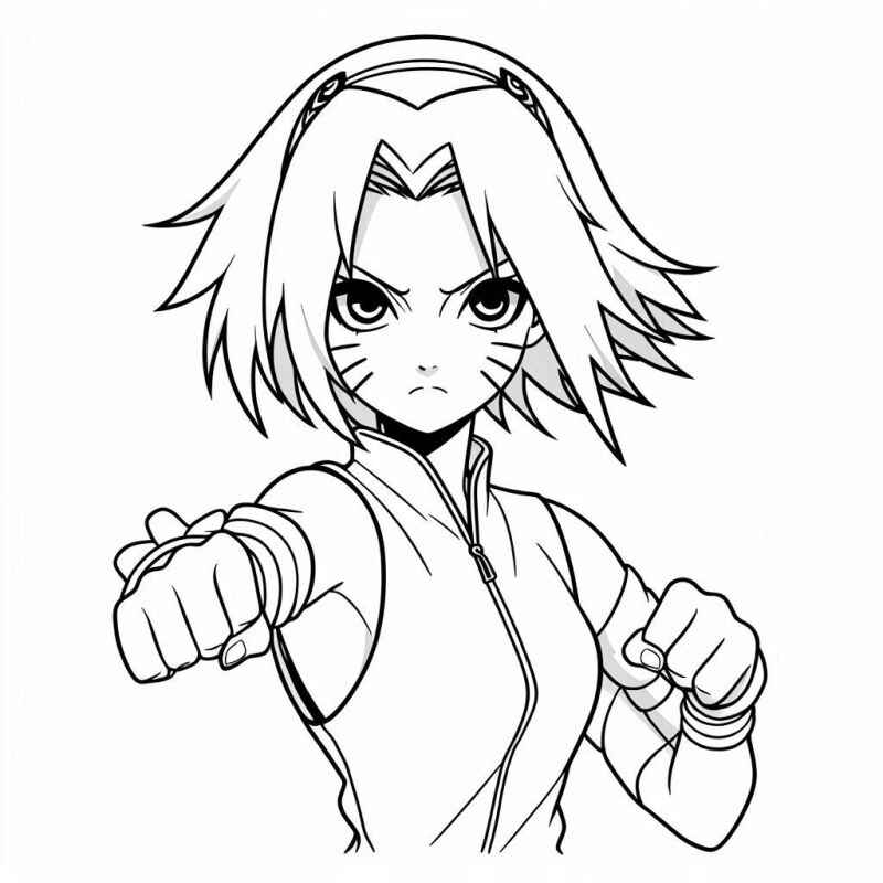 Desenho de Sakura Haruno Desenho Colorir Imprimir 16