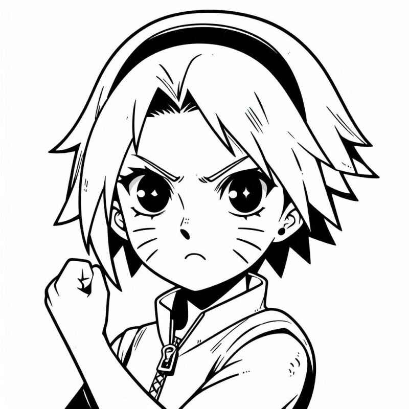Desenho de Sakura Haruno Desenho Colorir Imprimir 17