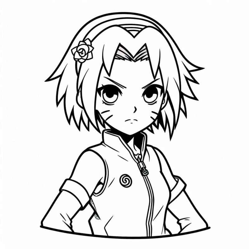 Desenho de Sakura Haruno Desenho Colorir Imprimir 18