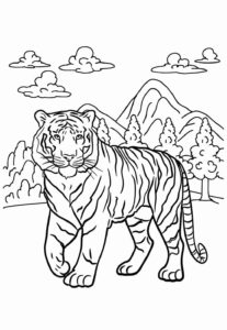 Desenho de Tigre Desenho Colorir Imprimir 001