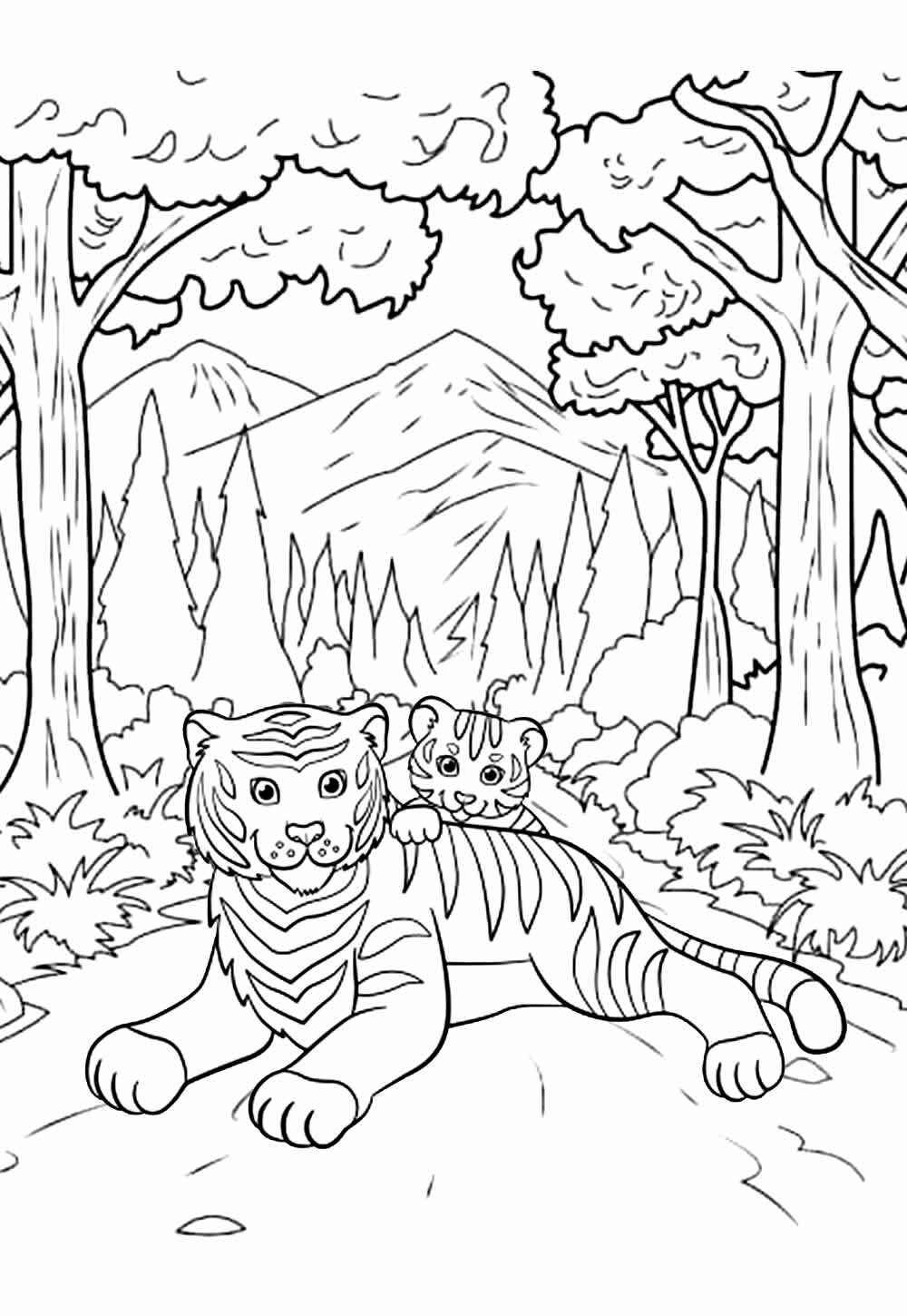 Desenho de Tigre Desenho Colorir Imprimir 003