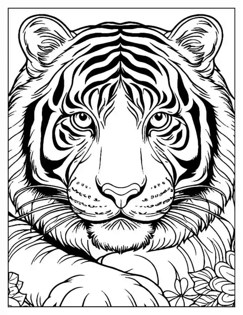 Desenho de Tigre Desenho Colorir Imprimir 013