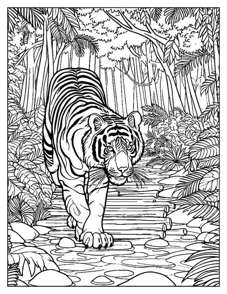 Desenho de Tigre Desenho Colorir Imprimir 016