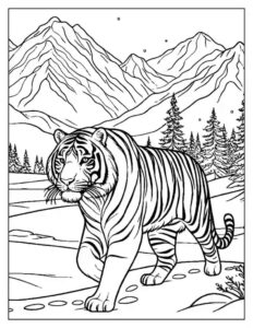 Desenho de Tigre Desenho Colorir Imprimir 017