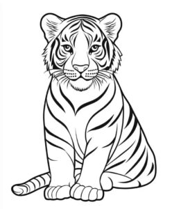 Desenho de Tigre Desenho Colorir Imprimir 028