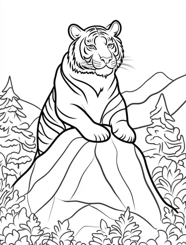 Desenho de Tigre Desenho Colorir Imprimir 031
