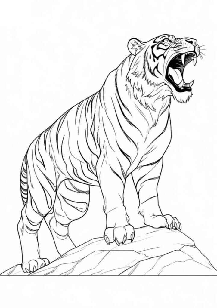 Desenho de Tigre Desenho Colorir Imprimir 036