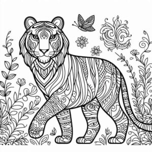 Desenho de Tigre Desenho Colorir Imprimir 037