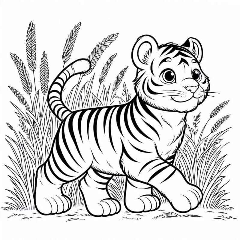 Desenho de Tigre Desenho Colorir Imprimir 043