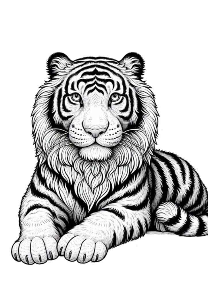 Desenho de Tigre Desenho Colorir Imprimir 049