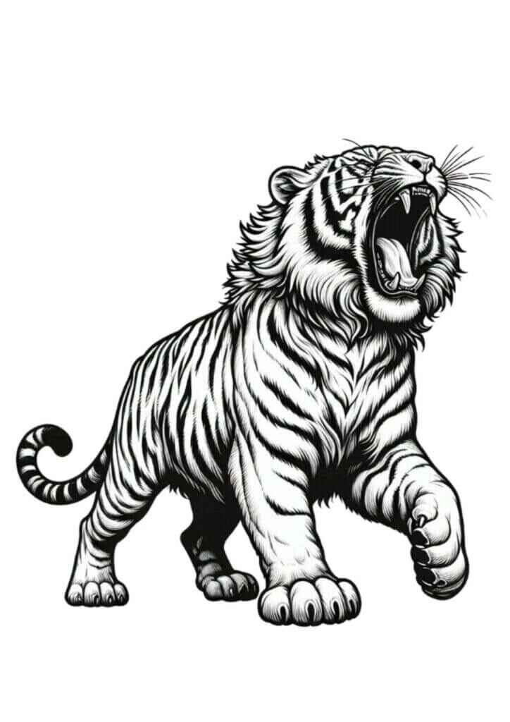 Desenho de Tigre Desenho Colorir Imprimir 050
