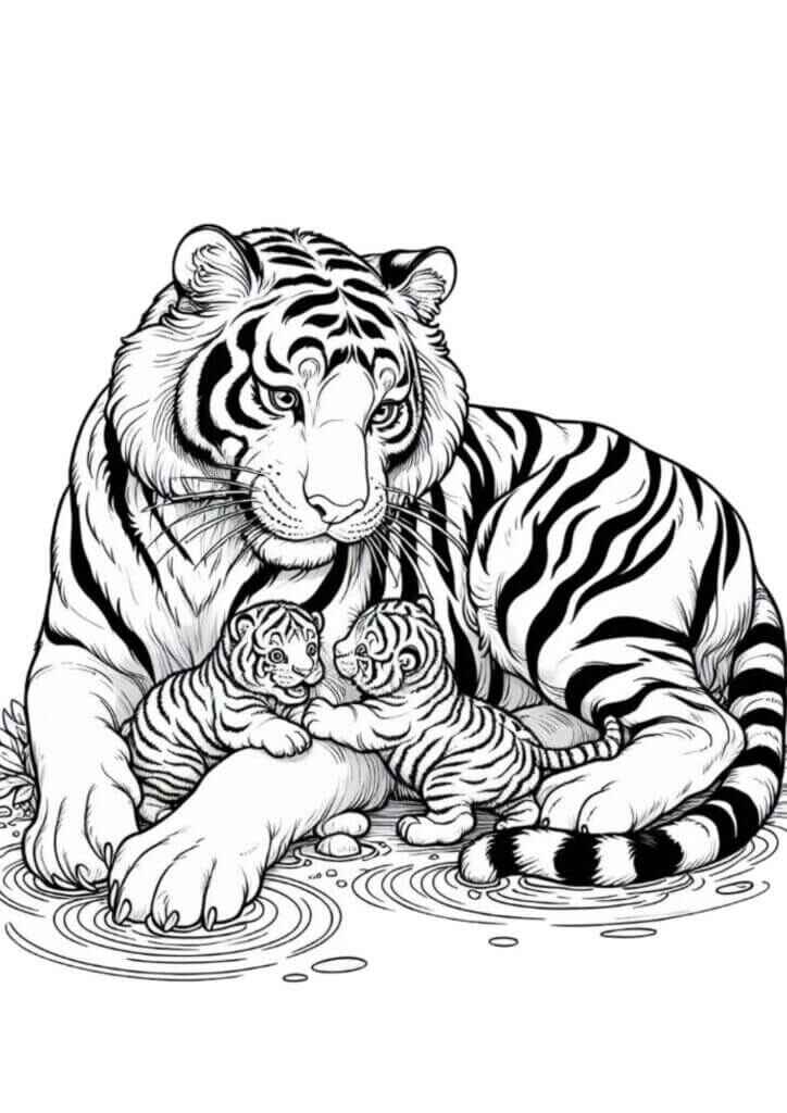 Desenho de Tigre Desenho Colorir Imprimir 052