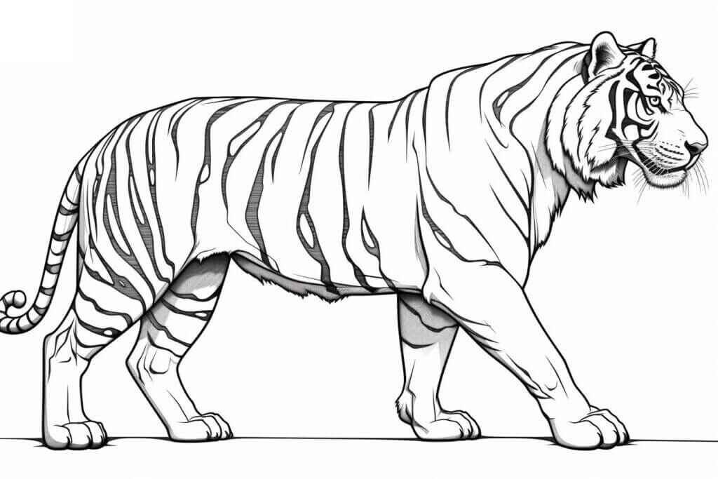 Desenho de Tigre Desenho Colorir Imprimir 054