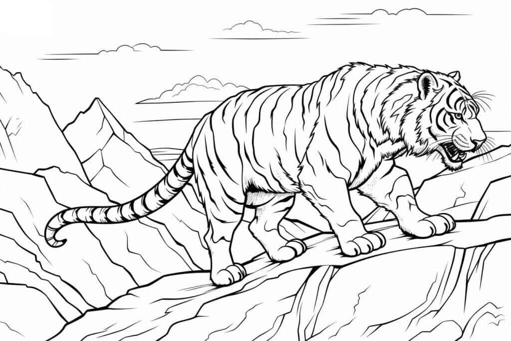 Desenho de Tigre Desenho Colorir Imprimir 055