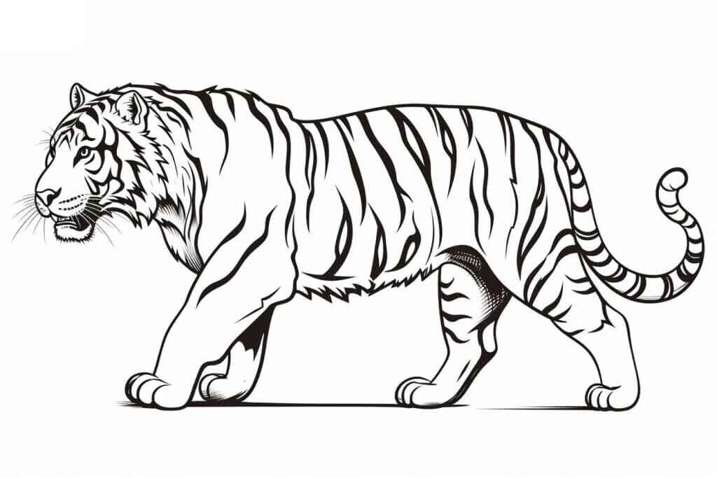 Desenho de Tigre Desenho Colorir Imprimir 056