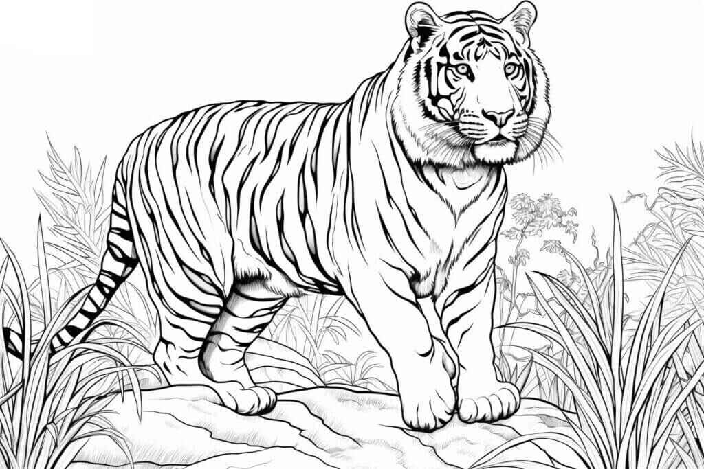 Desenho de Tigre Desenho Colorir Imprimir 058