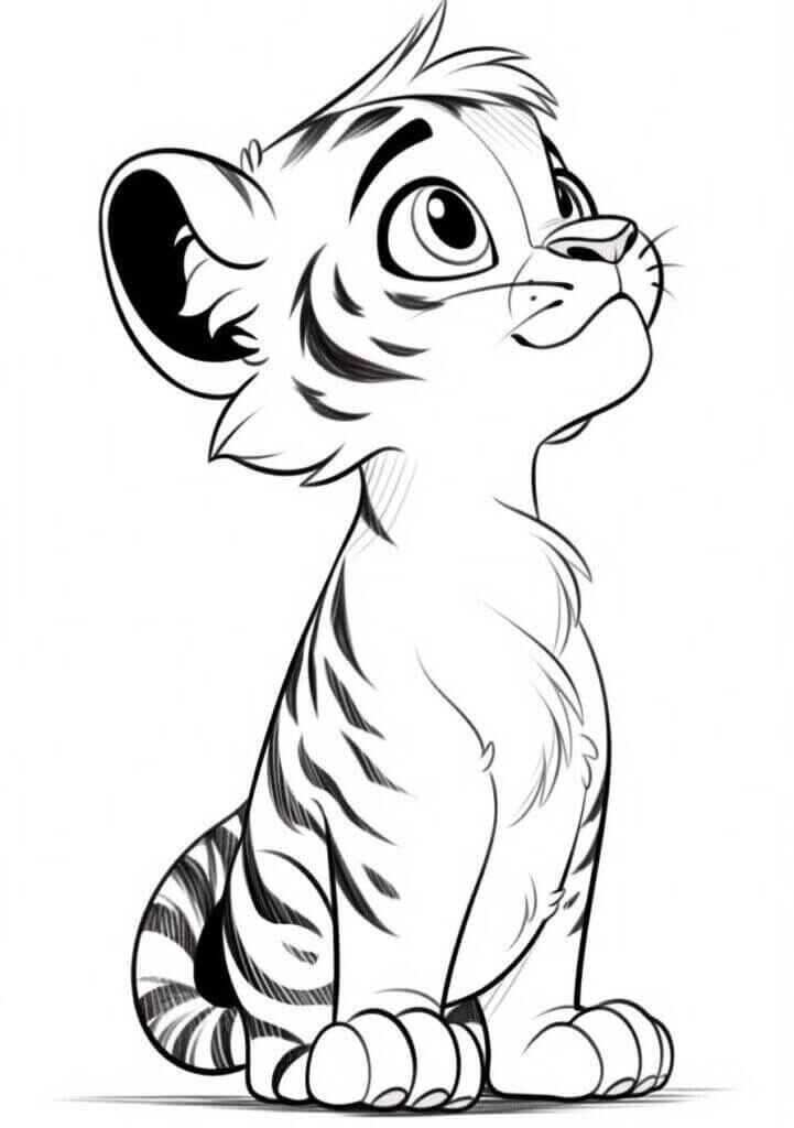 Desenho de Tigre Desenho Colorir Imprimir 071