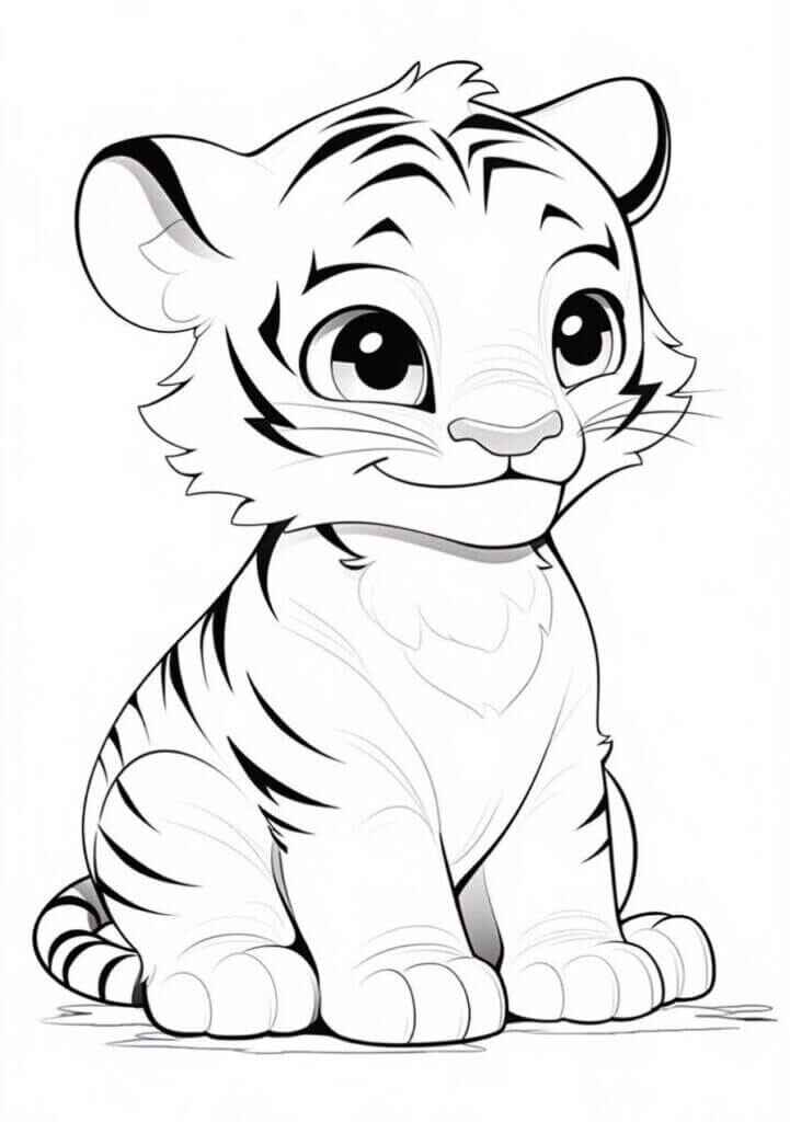 Desenho de Tigre Desenho Colorir Imprimir 072