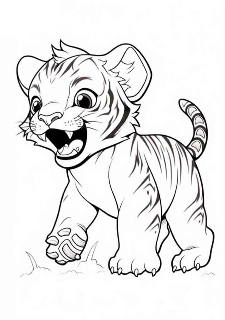 Desenho de Tigre Desenho Colorir Imprimir 077