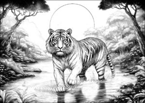 Desenho de Tigre Desenho Colorir Imprimir 082