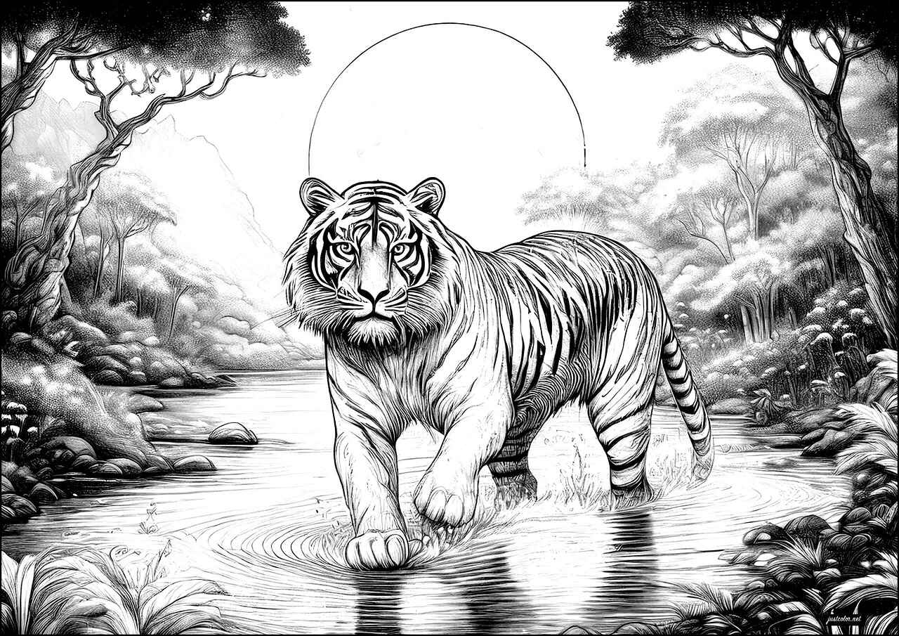 Desenho de Tigre Desenho Colorir Imprimir 082